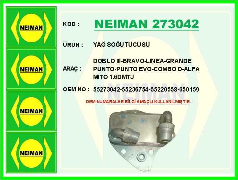 FIAT YAG SOGUTUCUSU  DOBLO III-BRAVO-LINEA-GRANDE PUNTO-PUNTO EVO-COMBO D-ALFA MITO 1.6DMTJ