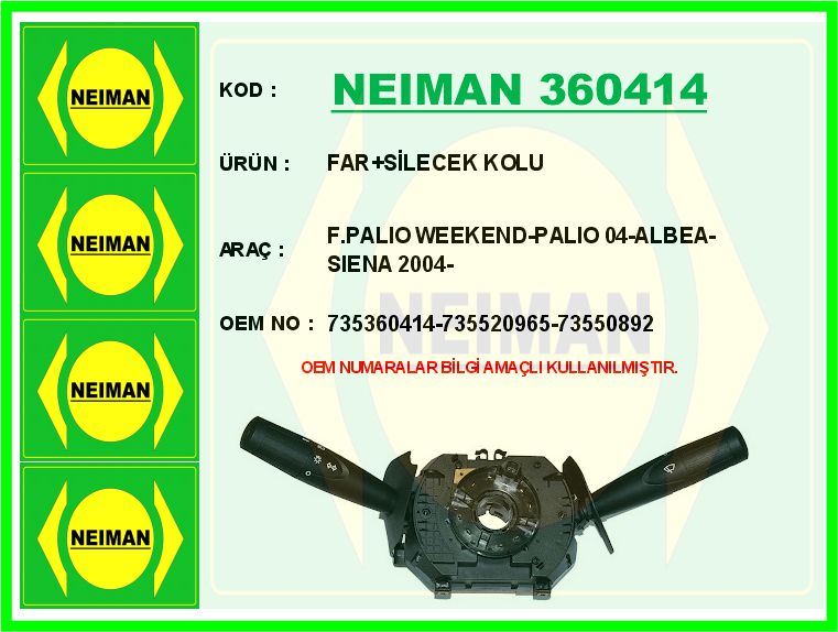 FIAT FAR+SILECEK KOLU F.PALIO WEEKEND-PALIO 04-ALBEA-SIENA 2004-