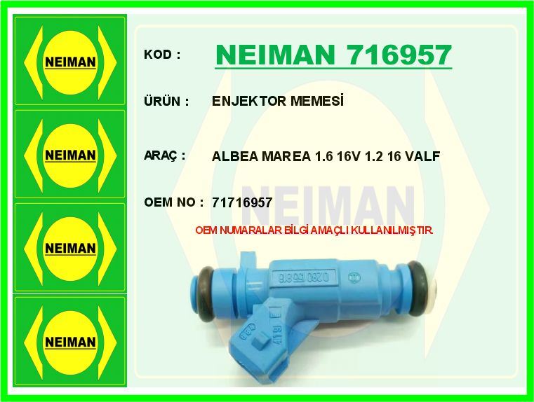 FIAT ENJEKTOR MEMESI ALBEA MAREA 1.6 16V 1.2 16 VALF