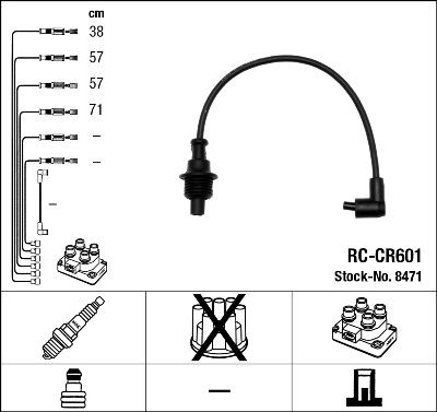 CHRYSLER BUJI KABLOSU BERLINGO-PARTNER-EVASION 1,8 8V 97-02 JUMPER 2,0 8V 96-02 XSANTIA 1,8 8V 98,03 XSARA 1,