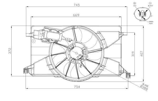 FORD FAN MOTORU FORD C-MAX II 1.6 LPG/TI 10-19; FOCUS III 1.6 LPG/TI ELECTRIC 10-18; GRAND C-MAX 1.6 TI 1