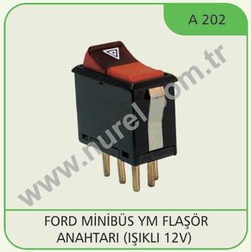 FORD FLASOR ANAHTARI (ISIKLI) 12V FORD MINIBUS YM TRANSIT  85 >90