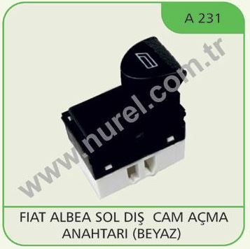 FIAT CAM ACMA KAPAMA ANAHTARI SOL BEYAZ ALBEA