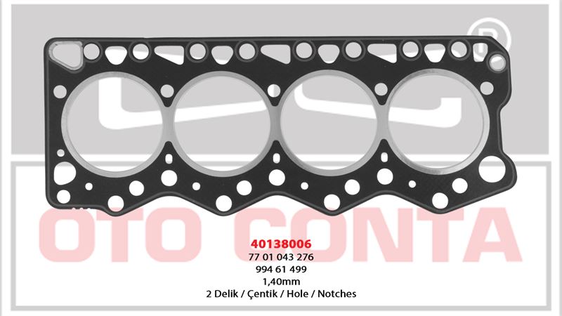 FIAT SILINDIR KAPAK CONTASI (95,3MM 1,40MM) MASTER DUCATO DAILY 2,5TD 94>00