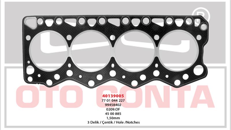 FIAT SILINDIR KAPAK CONTASI BOXER JUMPER DUCATO (00 06) MASTER S9W (1.50MM) / (3 CENTIK) / (94.40MM) 2.8T