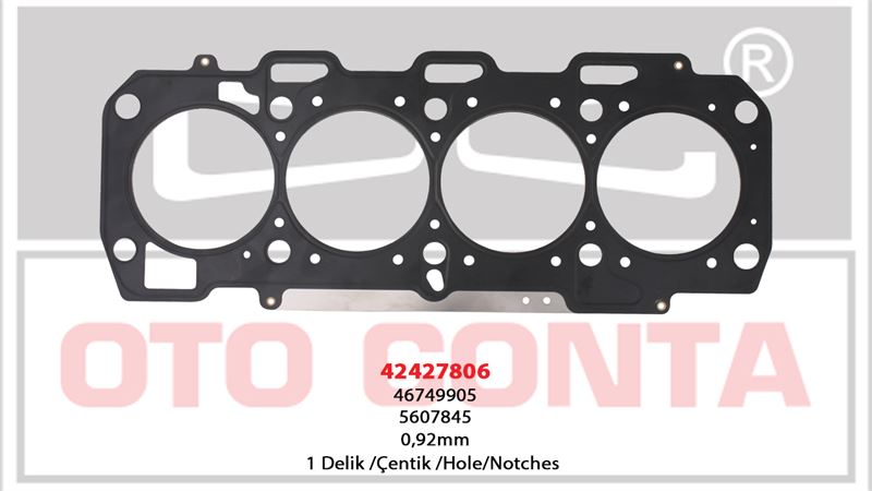 FIAT SILINDIR KAPAK CONTASI 1.00MM 1 KERTIK DOBLO MAREA STILO ASTRA H VECTRA C 159 156 147 1.9 JTD 01>