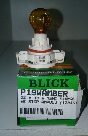 12 V 19 W YENİ SİNYAL VE STOP AMPULU (12085) (SARI)