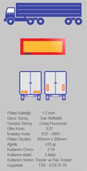 DORSE TRUCK TIR CEKICI REFLEKTORU ONAYLI TAKIM