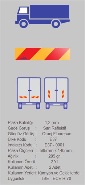 DORSE TRUCK KAMYON REFLEKTORU ONAYLI TAKIM
