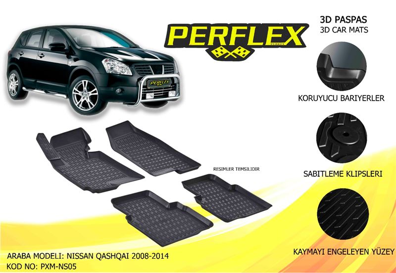 NISSAN PASPAS 3D HAVUZLU X-MAT NISSAN QASHQAI 2007-2012 J10 KASA