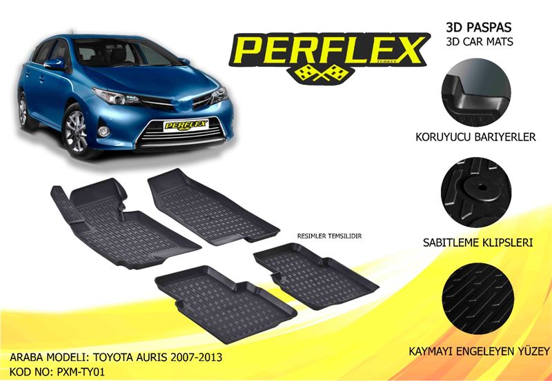 TOYOTA PASPAS 3D HAVUZLU X-MAT TOYOTA AURIS 2007-2013
