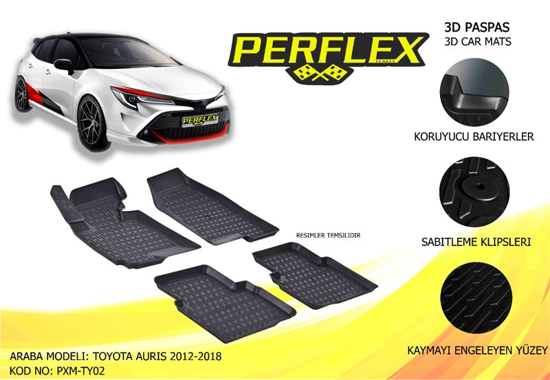 TOYOTA PASPAS 3D HAVUZLU X-MAT TOYOTA AURIS 2012-2018