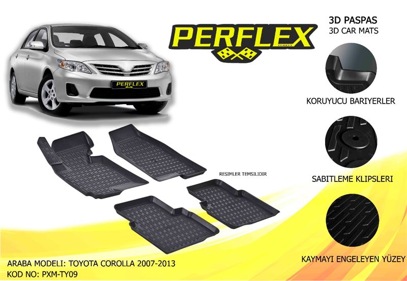 TOYOTA PASPAS 3D HAVUZLU X-MAT TOYOTA COROLLA 2007-2013