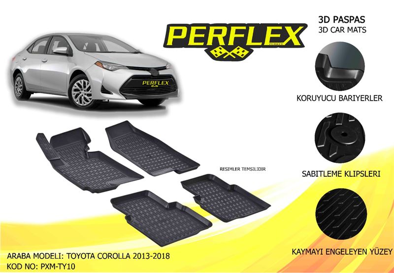 TOYOTA PASPAS 3D HAVUZLU X-MAT TOYOTA COROLLA 2013-2018