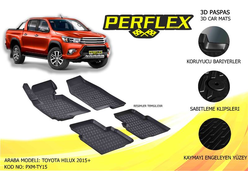 TOYOTA PASPAS 3D HAVUZLU X-MAT TOYOTA HILUX 2015->