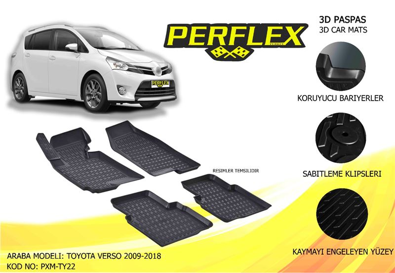 TOYOTA PASPAS 3D HAVUZLU X-MAT TOYOTA VERSO 2009-2018