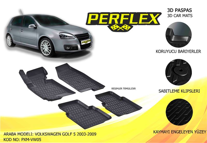 VAG PASPAS 3D HAVUZLU X-MAT GOLF 5 2003-2009