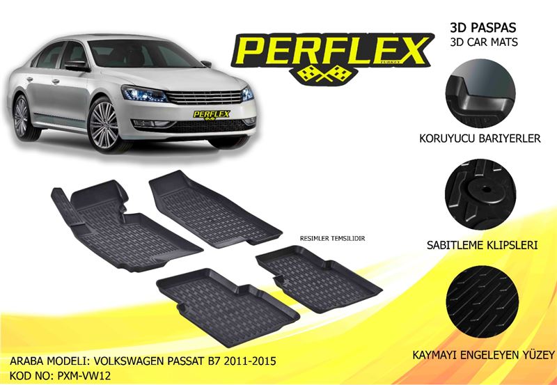 VAG PASPAS 3D HAVUZLU X-MAT PASSAT B7  2011-2015