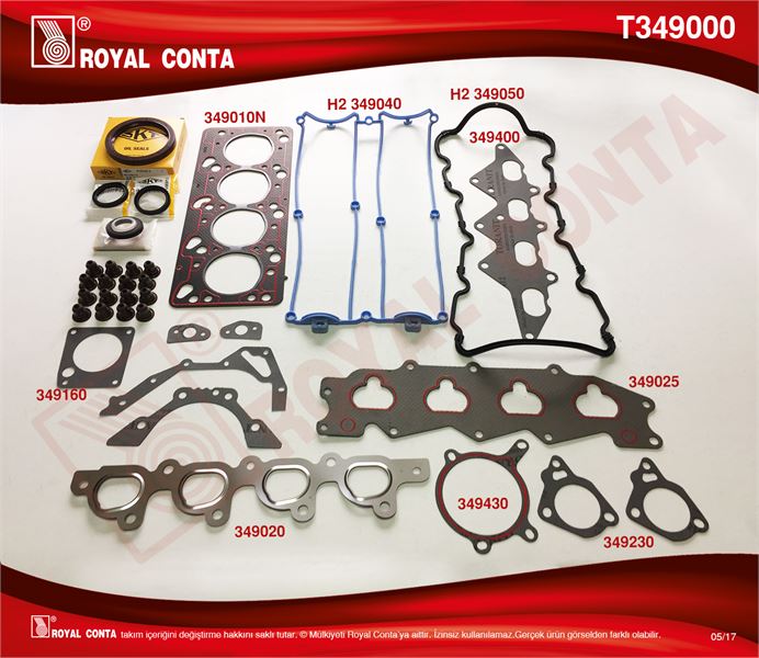 FORD MOTOR TAKIM CONTASI (KECELI+SUBAPLASTIKLI) S,K,C DAHIL ESCORT CLX 1,6 ZETEC E 16V 92>00 MONDEO I / I