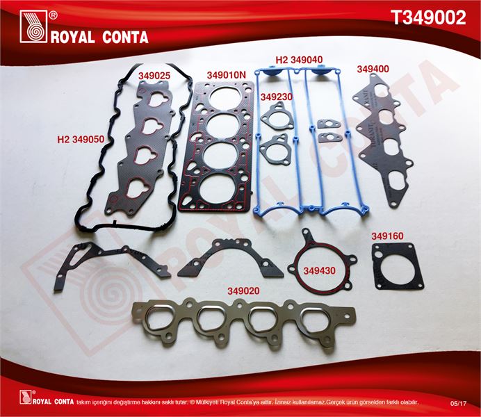 FORD MOTOR TAKIM CONTASI (KECESIZ+SUBAPLASTIKSIZ) S,K,C DAHIL ESCORT CLX 1,6 ZETEC E 16V 92>00 MONDEO I /