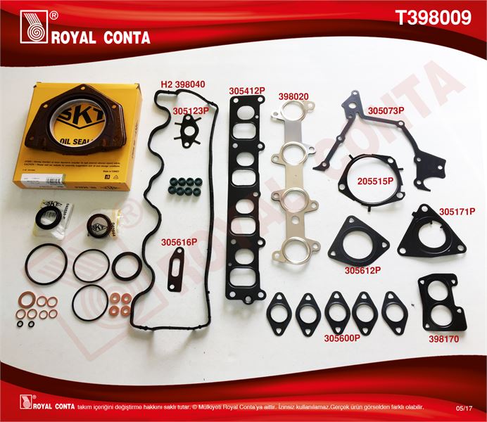 FIAT MOTOR TAKIM CONTASI SKT KECELI SILINDIR KAPAKSIZ DOBLO PUNTO STRADA 1,9JTD