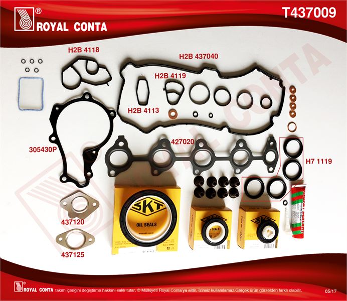 FORD MOTOR TAKIM CONTA (ALT / UST FULL) SKT KECELI SUBAP LASTIKLI S,K,C HARIC P107 P206 P307 NEMO BIPPER