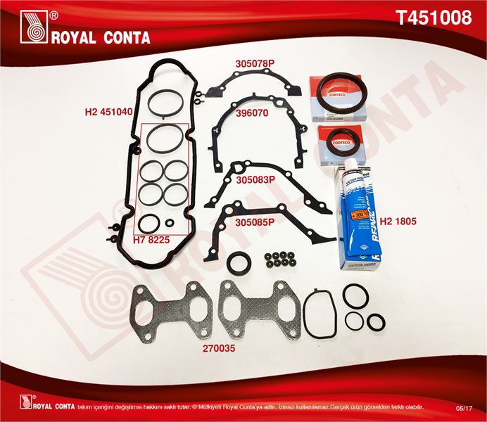 FIAT MOTOR TAKIM CONTASI CORTECO KECE REINZ SUBAP LASTIKLI SKC SIZ PUNTO PALIO ALBEA LINEA 1.4 8V