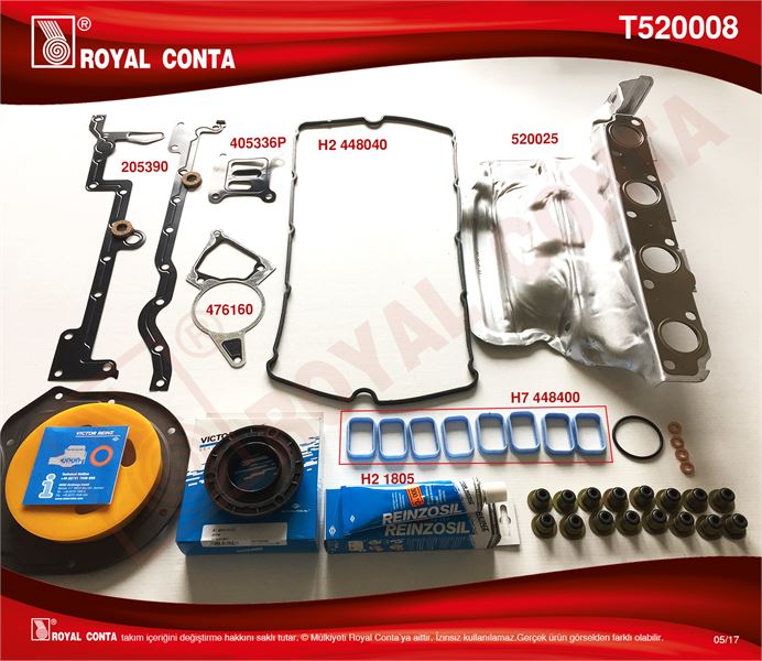 FORD MOTOR TAKIM CONTASI (ALT / UST FULL) / (REINZ KECELI SUBAP LASTIKLI ISI SPERLIKLI) S,K,C HARIC TRANS