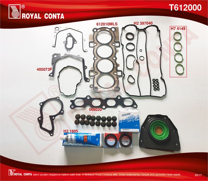 FORD MOTOR TAKIM CONTASI (REINZ KECELI SUBAP LASTIKLI) S,K,C DAHIL FIESTA VI 1,4 16V / 1,25 16V 08>