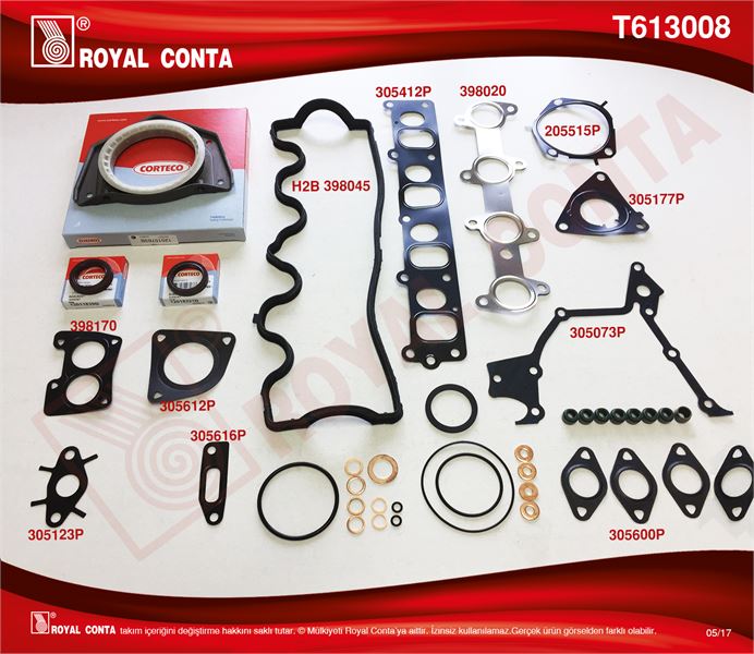 FIAT MOTOR TAKIM CONTASI REINZ KECELI SUBAP LASTIKLI DOBLO PUNTO STRADA 1,9JTD (182,B9,000 188,A2,000 MOT