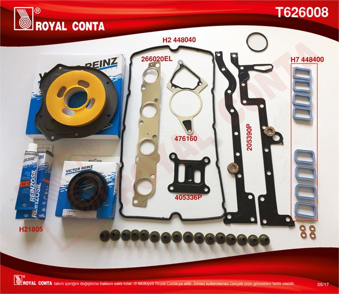 FIAT MOTOR TAKIM CONTA (ALT / UST FULL) S.K.C HARIC (REINZ KECELI SUBAP LASTIKLI) BOXER III JUMPER III 06