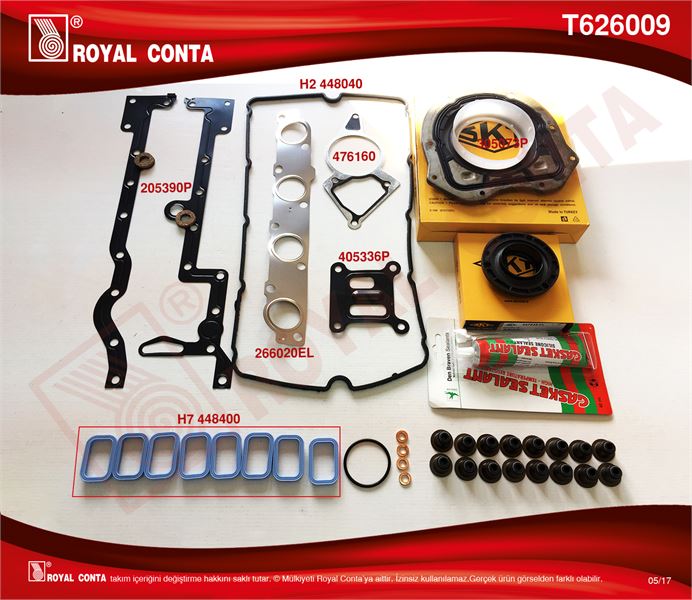 FIAT MOTOR TAKIM CONTA (ALT / UST FULL) S.K.C HARIC (SKT KECELI SUBAP LASTIKLI) BOXER III JUMPER III 06>