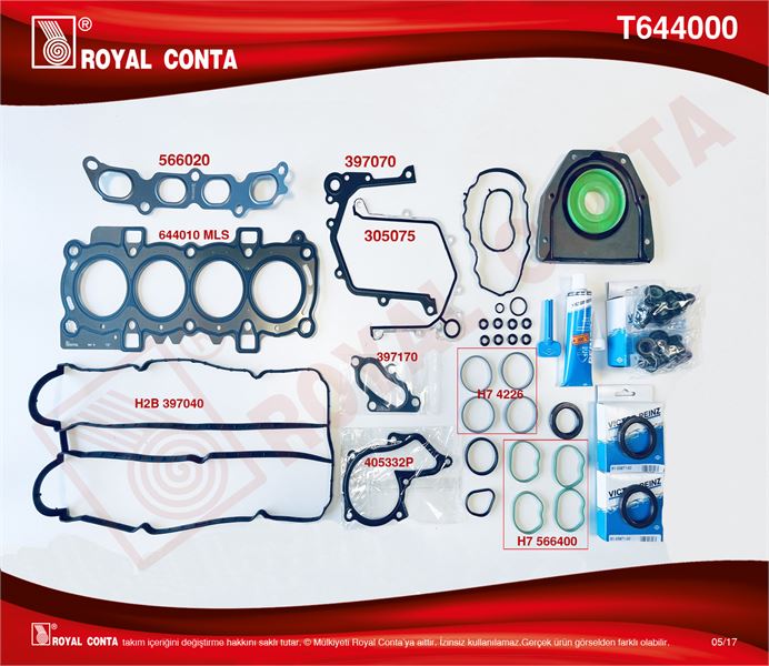 FORD MOTOR TAKIM CONTA (SKT KECELI+REINZ SUBAP LASTIKLI) FORD  FIESTA VI   1.4 16v. 97 HP 10.08–>