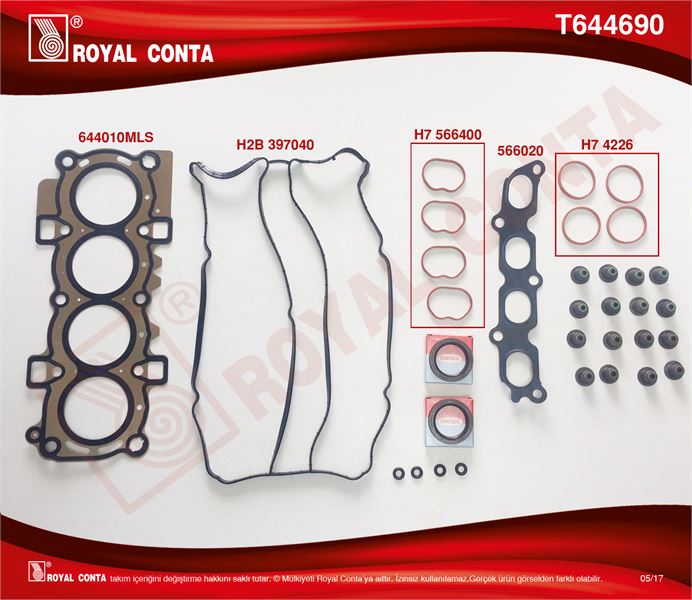 FORD MOTOR TAKIM CONTA (CORTECO KECELI+SUBAP LASTIKLI UST) S,K,C HARIC FORD  FIESTA VI   1.4 16v. 97 HP 1