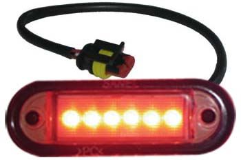 UNIVERSAL TRUCK BASAMAK AYDINLATMA 24V 6 LEDLI KIRMIZI
