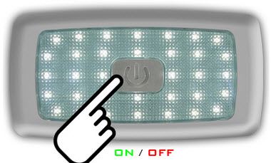UNIVERSAL TRUCK TAVAN LAMBASI SICAK BEYAZ DOKUNMATIK 12V 34 LEDLI