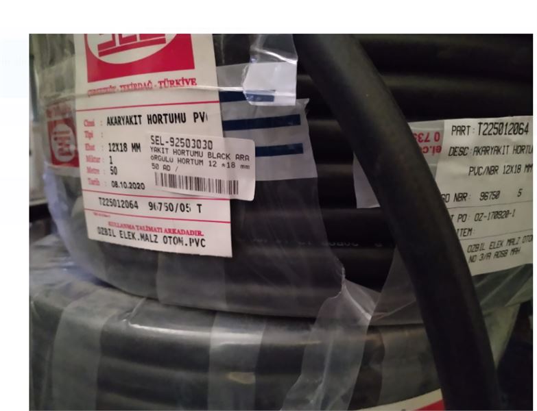 12MM YAKIT HORTUMU BLACK ARA ÖRGÜLÜ HORTUM12×18 mm FUEL HOSE PVC /NBR 20 BAR