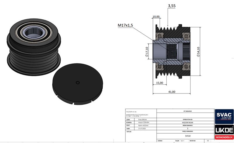 FIAT ALTERNATOR KASNAGI (RULMANLI) LINEA DOBLO FIORINO 500 1,3JTD ASTRA H CORSA C COMBOZ13DTJ BIPPER NEMO
