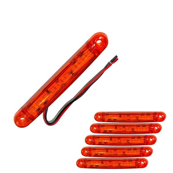 UNIVERSAL TRUCK SEFFAF YM PARMAK LAMBA 24V 9 LEDLI (SARI) 10CM (5LI PAKET)