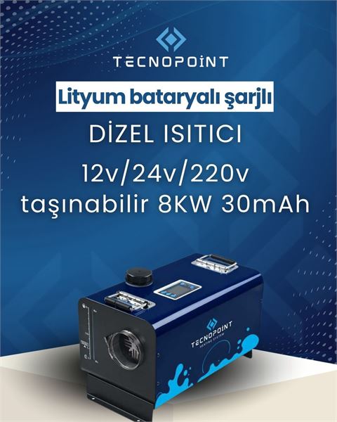 UNIVERSAL TRUCK ARAC ICI ISITICI D4 8KW 12V-24V-220V CANTA TIPI UNIVERSAL LITYUM BATARYALI DIZEL ISITICI (WEBASTO)