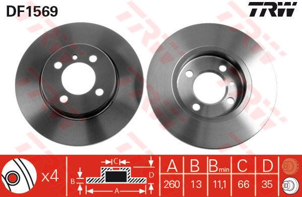 BMW ON FREN DISK BMW E30 316 316I 318I 82>97