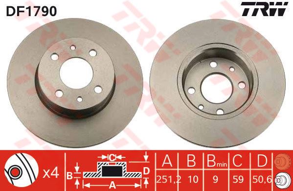 FIAT ARKA FREN AYNASI (DISKI) BRAVO II LINEA 1,4T JET 1,6D 2,0D 06> STILO CROMA 1,6 / 1,9D (251 MM)