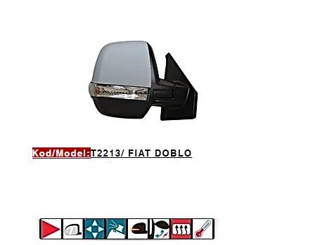 FIAT DIS DIKIZ AYNASI CIFT CAMLI ELEKTRIKLI REZISTANSLI ASTARLI KAPAK OTOMATIK KATLANIR SAG DOBLO III CAR