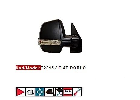 FIAT DIS DIKIZ AYNASI CIFT CAMLI ELEKTRIKLI DESENLI KAPAK REZISTANSLI OTOMATIK KATLANIR SAG DOBLO III CAR