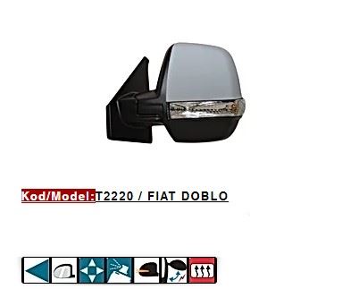 FIAT DIS DIKIZ AYNASI CIFT CAMLI ELEKTRIKLI REZISTANSLI ASTARLI KAPAK OTOMATIK KATLANIR SOL DOBLO III PRA