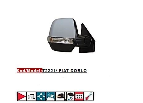 FIAT DIS DIKIZ AYNASI SAG CIFT CAMLI ELEKTRIKLI REZISTANSLI ASTARLI KAPAK OTOMATIK KATLANIR DOBLO III PRA