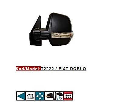 FIAT DIS DIKIZ AYNASI CIFT CAMLI ELEKTRIKLI REZISTANSLI DESENLI KAPAK OTOMATIK KATLANIR SOL DOBLO III PRA