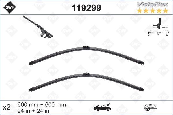 MERCEDES SILECEK SUPURGESI SWF ON TK. (600mm / 600mm) W204 07>14 C218 11>17 W212 09>15 C207 10>16
