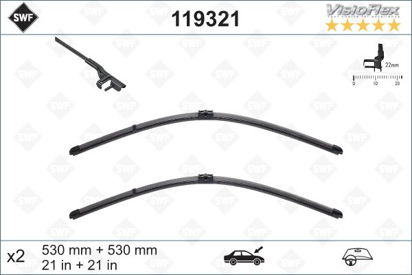 VAG SILECEK SUPURGESI 530 / 530mm (MUZ TIP) PASSAT SUPERB (SWF)