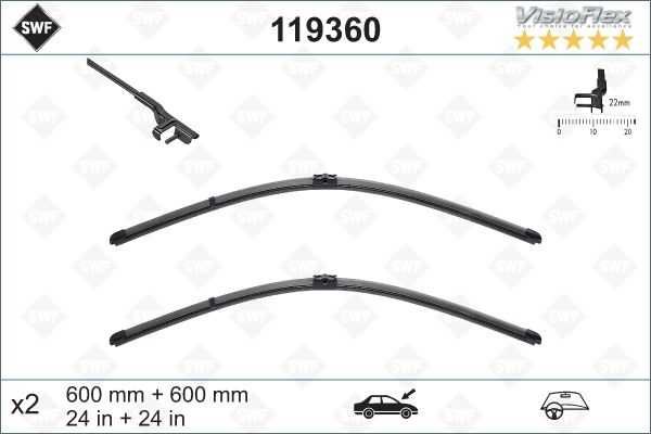 VAG SILECEK SUPURGESI ON TAKIM SWF (600mm / 600mm) TRANSPORTER T5 T6 03>15